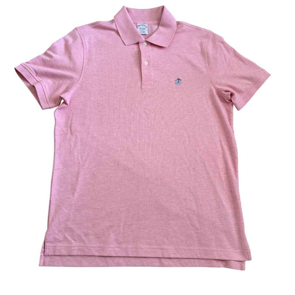 Brooks Brothers Polo Shirt Mens Medium Slim Fit Short Sleeve